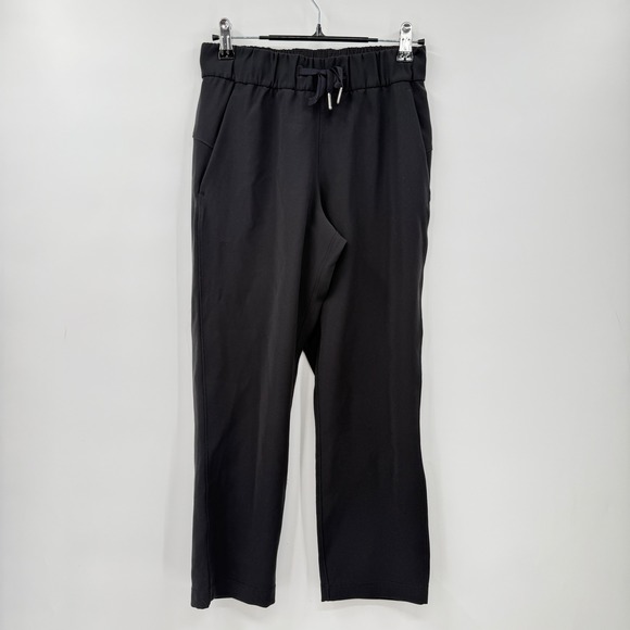 Luluemon Pants - Lululemon On The Fly Crop‎ Pants Woven Black Comfort Athleisure Size 2
